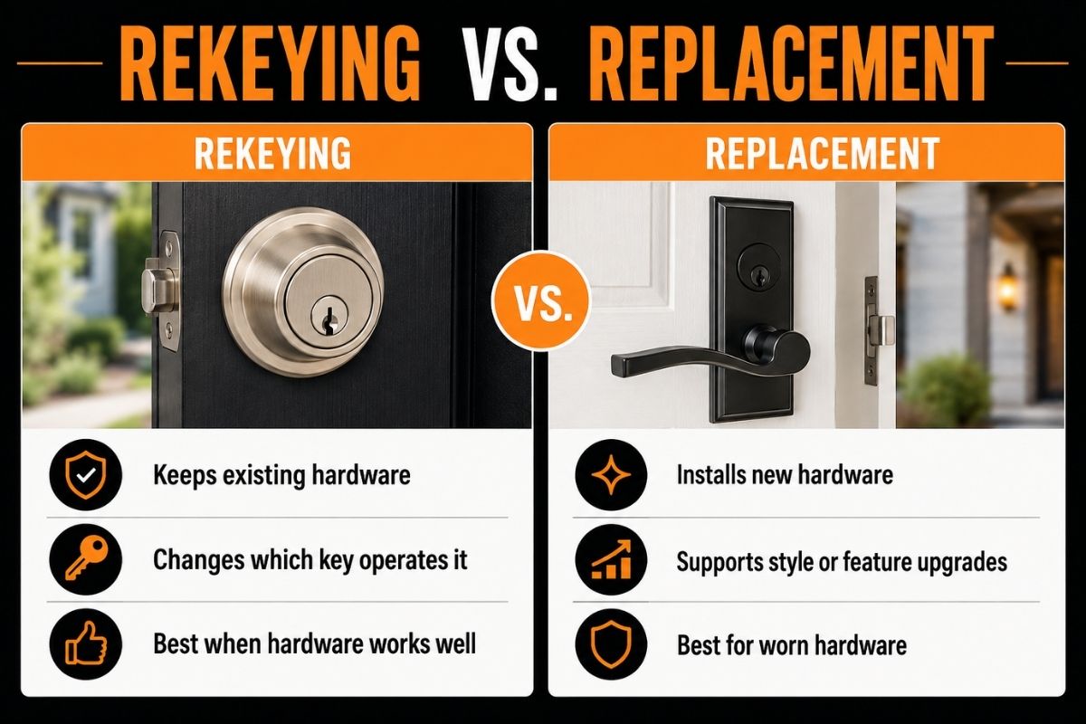 Comparison between rekeying and lock replacement